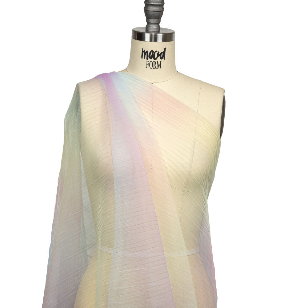 Pastel Rainbow Ombre Stripes Pleated Tulle