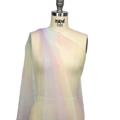 Pastel Rainbow Ombre Stripes Pleated Tulle