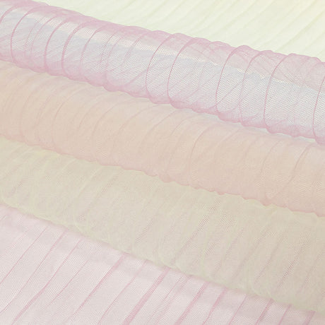 Pastel Rainbow Ombre Stripes Pleated Tulle