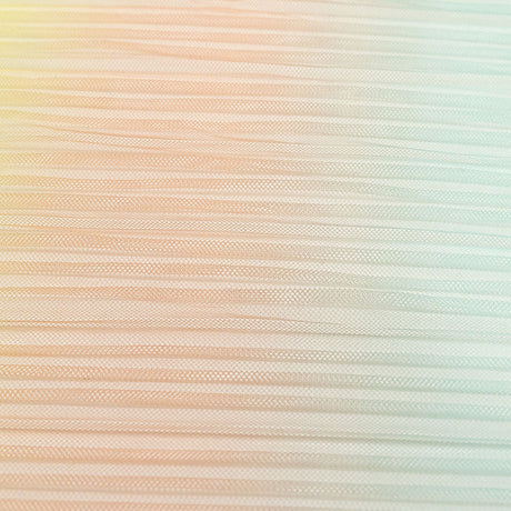 Green, Yellow and Orange Ombre Stripes Pleated Tulle