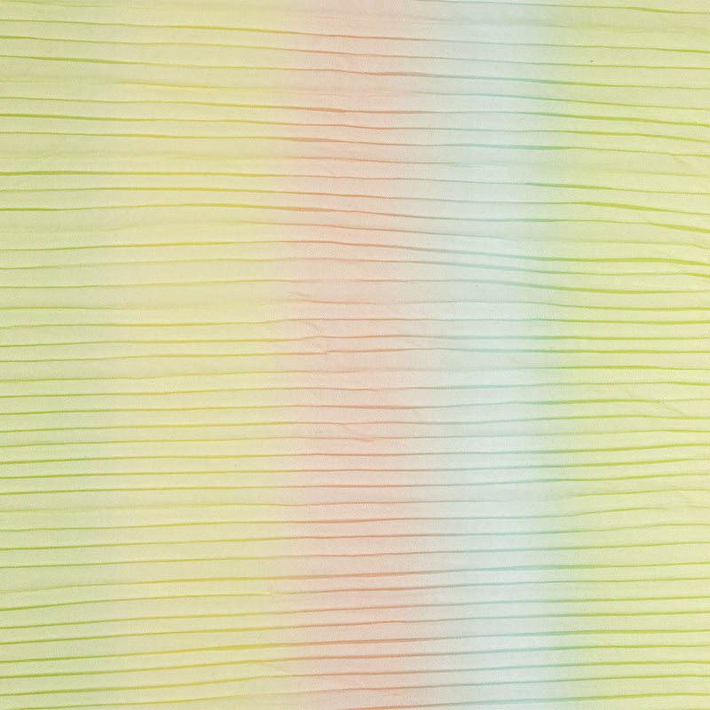 Green, Yellow and Orange Ombre Stripes Pleated Tulle
