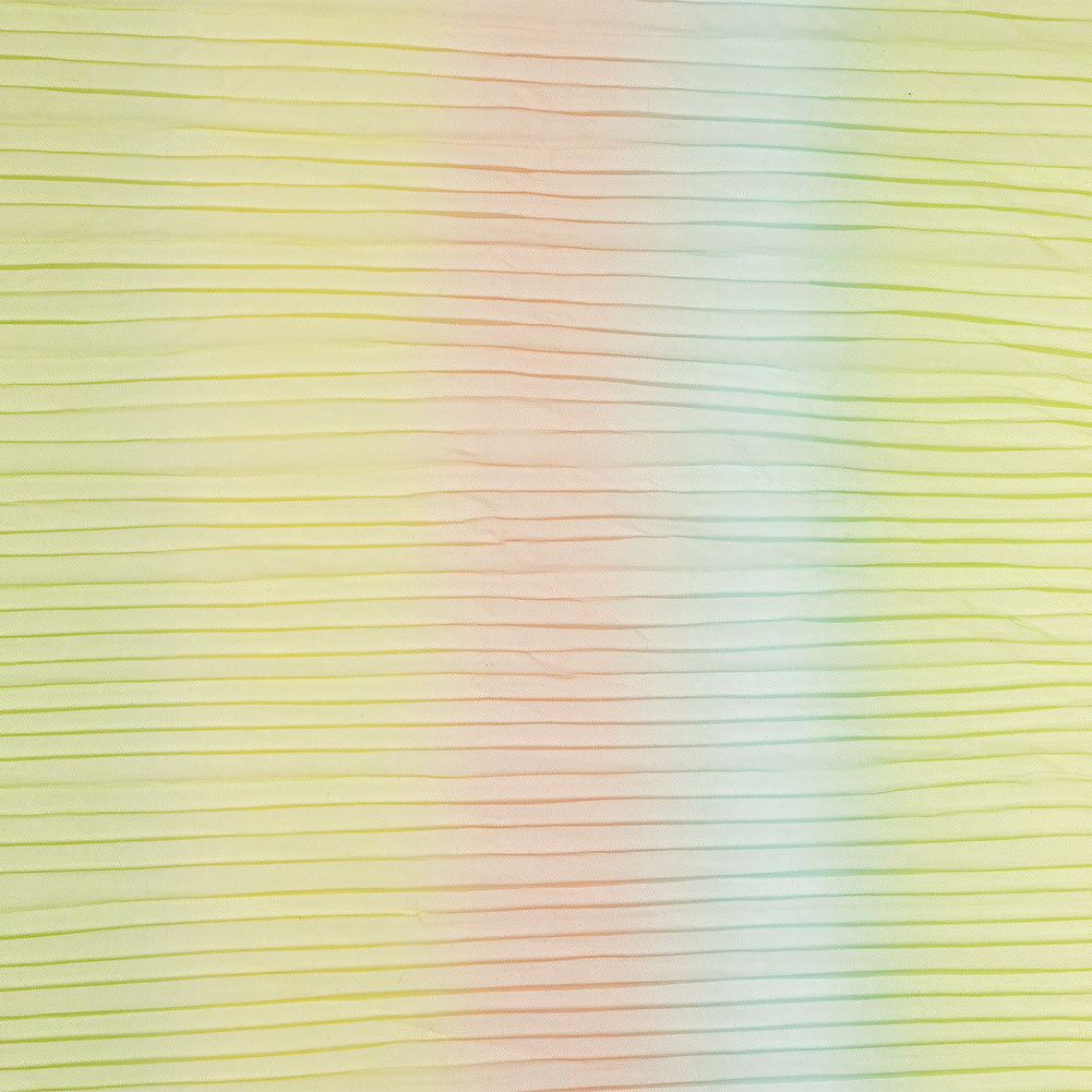 Green, Yellow and Orange Ombre Stripes Pleated Tulle