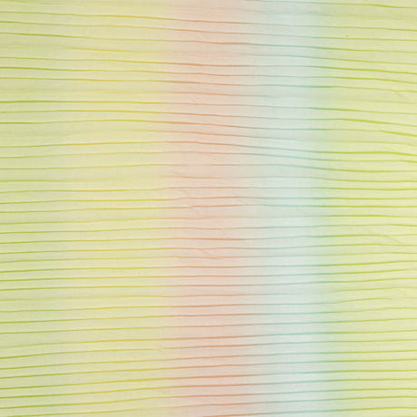 Green, Yellow and Orange Ombre Stripes Pleated Tulle