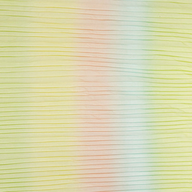 Green, Yellow and Orange Ombre Stripes Pleated Tulle