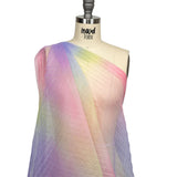 Purple, Pink and Yellow Ombre Stripes Pleated Tulle