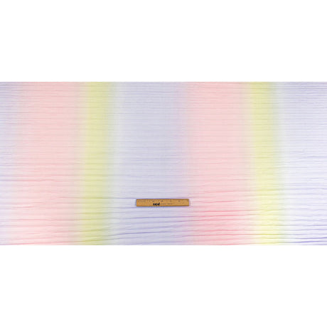 Purple, Pink and Yellow Ombre Stripes Pleated Tulle