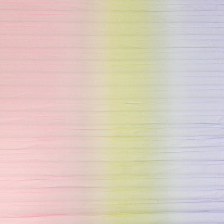 Purple, Pink and Yellow Ombre Stripes Pleated Tulle