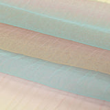 Sea Pink, Yellow and Blue Gradient Stripes Pleated Tulle