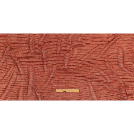 Metallic Stretch Plisse - Tomato and Gold - Natalia Collection