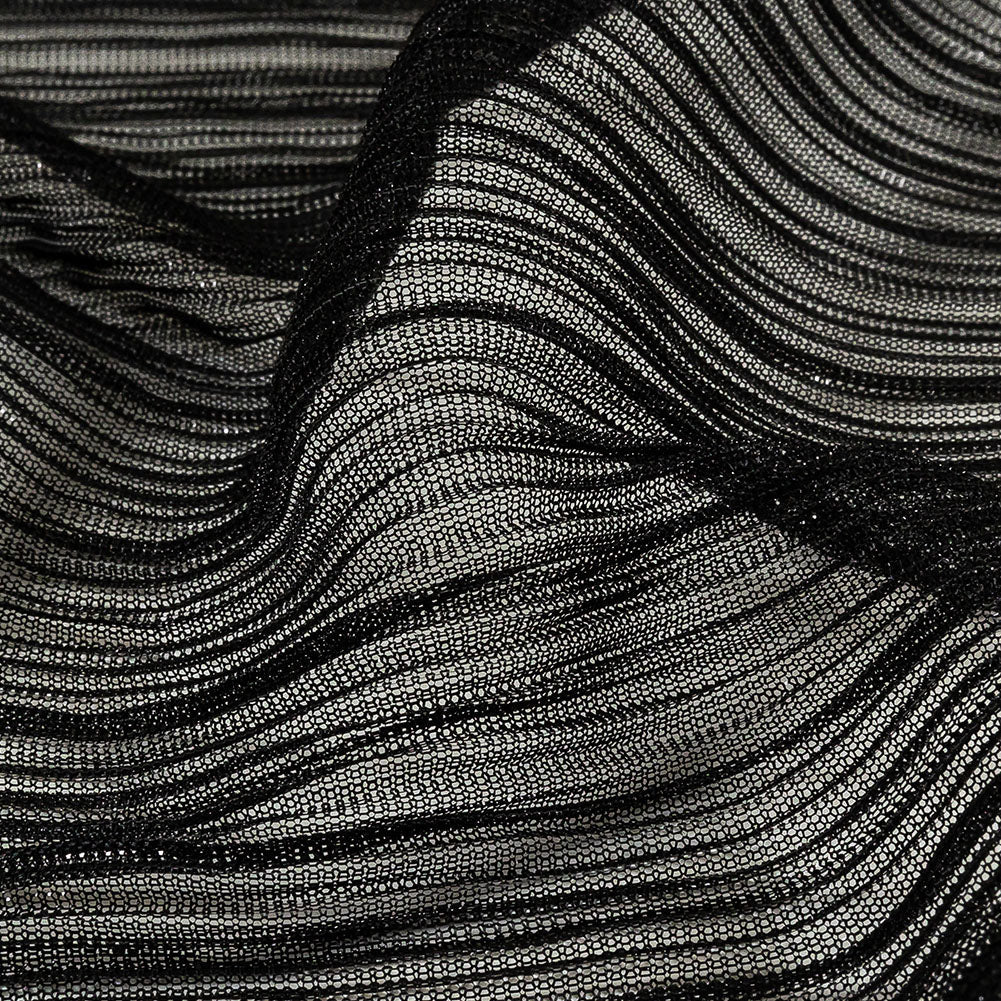 Metallic Stretch Plisse - Black - Natalia Collection