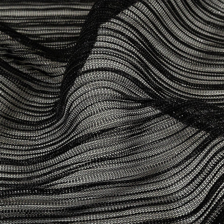 Metallic Stretch Plisse - Black - Natalia Collection