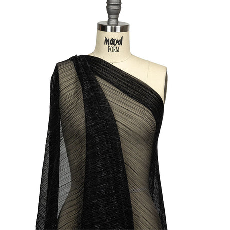 Metallic Stretch Plisse - Black - Natalia Collection