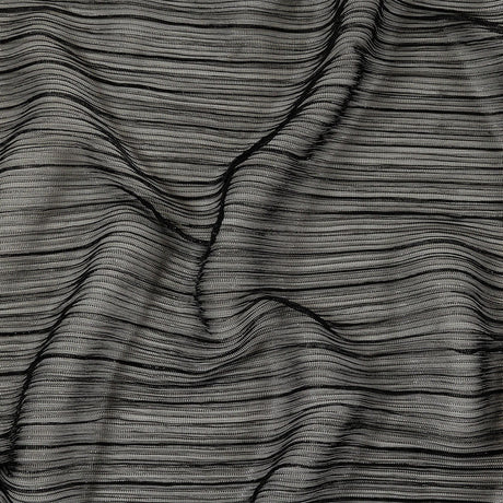 Metallic Stretch Plisse - Black - Natalia Collection