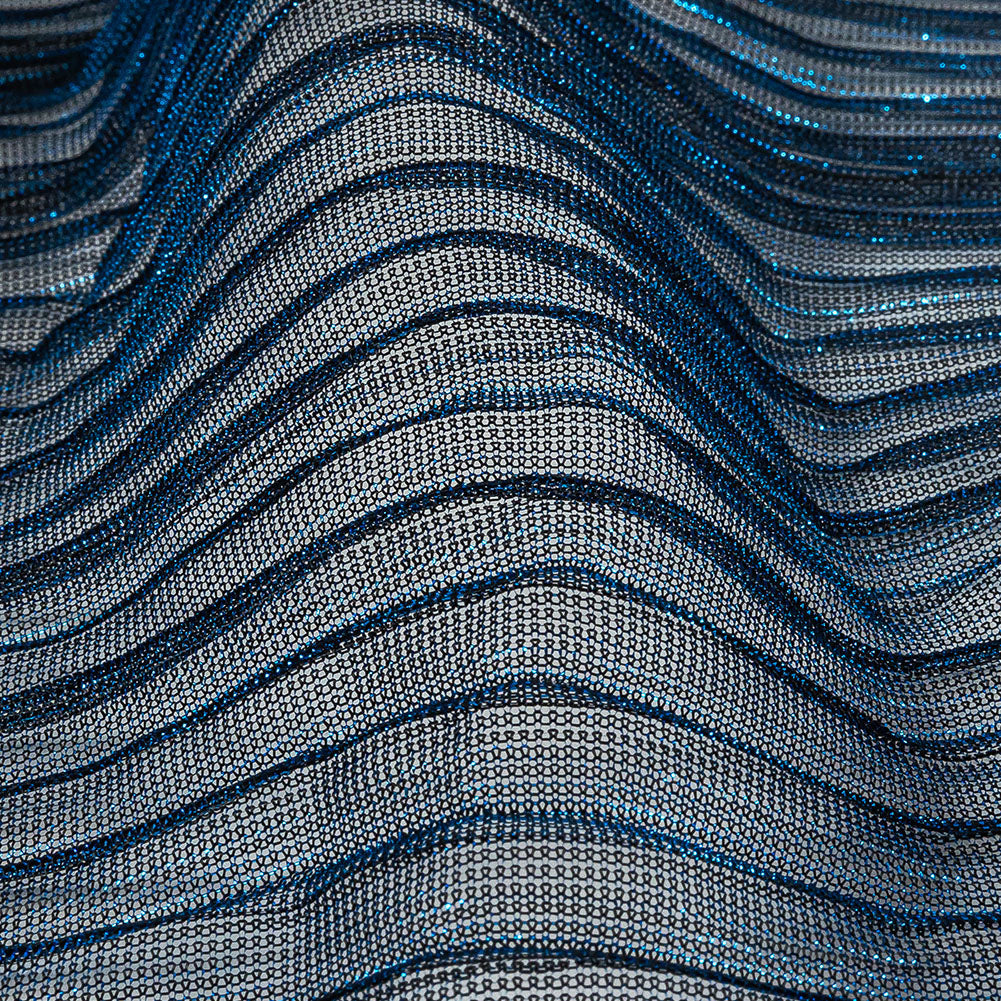 Metallic Stretch Plisse - Cobalt - Natalia Collection