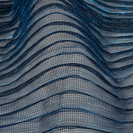 Metallic Stretch Plisse - Cobalt - Natalia Collection
