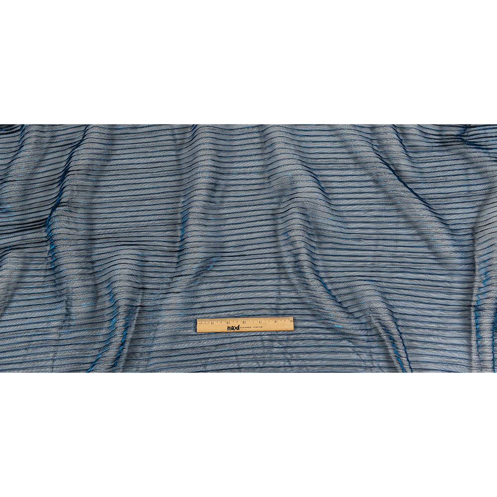 Metallic Stretch Plisse - Cobalt - Natalia Collection