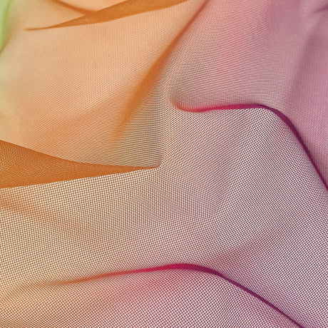 Ombre Stripes Shadow Tulle - Yellow, Green and Pink