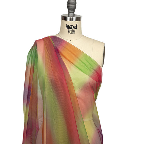 Ombre Stripes Shadow Tulle - Yellow, Green and Pink