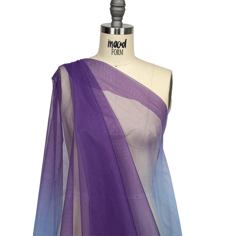 Ombre Stripes Shadow Tulle - Blue and Heliotrope