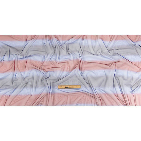 Ombre Stripes Shadow Tulle - Red, Mazarine Blue and Navy