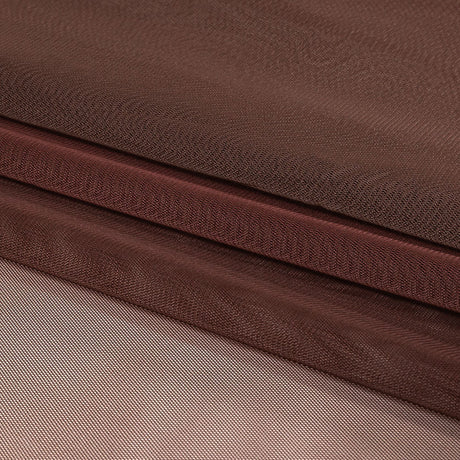 Caramel, Brown and Deep Mahogany Ombre Shadow Stretch Tulle