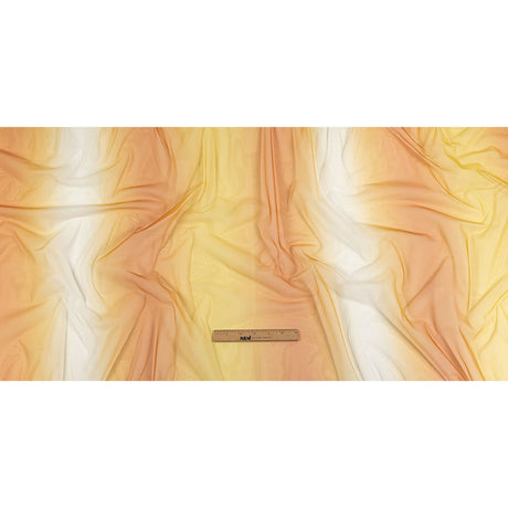 Ombre Stripes Shadow Tulle - Yellow, Orange and White