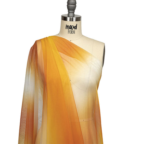 Ombre Stripes Shadow Tulle - Yellow, Orange and White