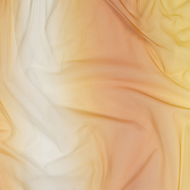 Ombre Stripes Shadow Tulle - Yellow, Orange and White