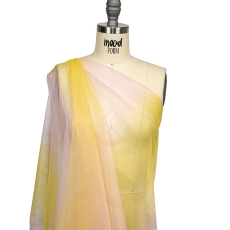 Ombre Stripes Shadow Tulle - Pink and Yellow