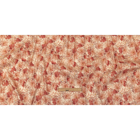 Pink, Red and Gray Packed Florals Stretch Linen and Rayon Woven