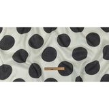 Medium Weight Linen Woven Print - Black and White Oversized Polka Dots