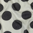 Medium Weight Linen Woven Print - Black and White Oversized Polka Dots