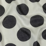 Medium Weight Linen Woven Print - Black and White Oversized Polka Dots