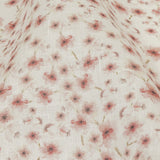 Pink and White Fluttering Flowers Medium Weight Linen Woven