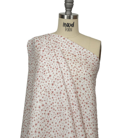 Pink and White Fluttering Flowers Medium Weight Linen Woven