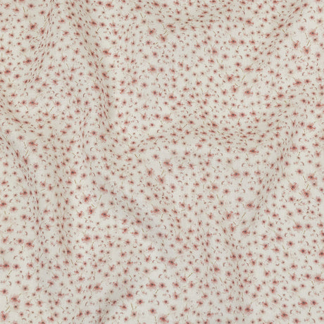 Pink and White Fluttering Flowers Medium Weight Linen Woven