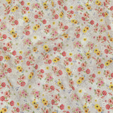 Pink, Yellow and Gray Wildflowers Medium Weight Linen Woven