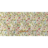 Dark Pink, Yellow and Green Butterfly Garden Medium Weight Linen Woven