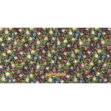 Black, Pink and Yellow Butterfly Garden Medium Weight Linen Woven