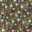 Black, Pink and Yellow Butterfly Garden Medium Weight Linen Woven
