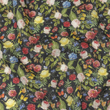Black, Pink and Yellow Butterfly Garden Medium Weight Linen Woven