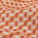 Pink, Creamsicle and Burgundy Diamond Illusion Medium Weight Linen Woven
