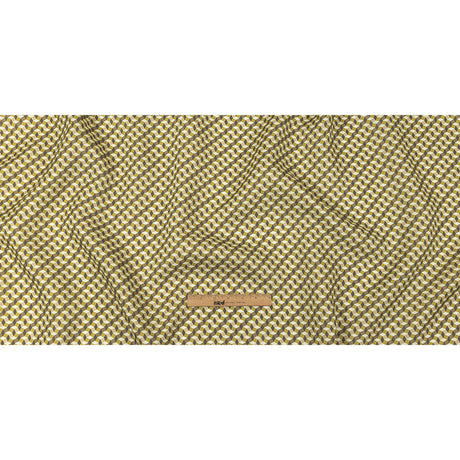 Olive, Brown and Beige Diamond Illusion Medium Weight Linen Woven