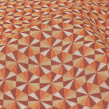 Orange, Pink and Dark Red Hexagon Pinwheels Medium Weight Linen Woven