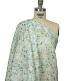 Blue, Lime and White Triangles Medium Weight Linen Woven