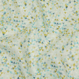 Blue, Lime and White Triangles Medium Weight Linen Woven