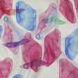 Pink, Blue and Green Painterly Geometry Medium Weight Linen Woven