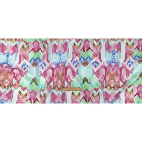 Pink, Blue and Green Watercolor Geometrics Medium Weight Linen Woven