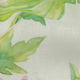 Pink, Green and White Watercolor Roses Medium Weight Linen Woven