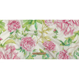 Pink, Green and White Watercolor Roses Medium Weight Linen Woven